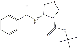 tert-butyl cis-4-[[(1S)-1-phenylethyl]amino]tetrahydrofuran-3-carboxylate Struktur
