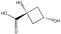 trans-1,3-dihydroxycyclobutane-1-carboxylic acid Struktur