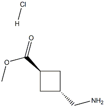 methyl trans-3-(aminomethyl)cyclobutane-1-carboxylate hydrochloride Structure