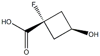 cis-1-fluoro-3-hydroxycyclobutane-1-carboxylic acid Structure