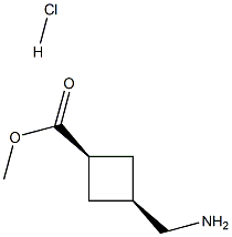 methyl cis-3-(aminomethyl)cyclobutane-1-carboxylate hydrochloride 化学構造式