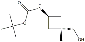 tert-butyl N-[cis-3-(hydroxymethyl)-3-methylcyclobutyl]carbamate Structure