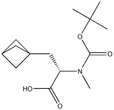 (S)-3-(双环[1.1.1]戊烷-1-基)-2-((叔丁氧羰基)(甲基)氨基)丙酸,2231666-04-7,结构式