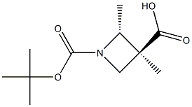1-tert-butyl 3-methyl trans-2-methylazetidine-1,3-dicarboxylate Structure
