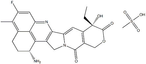 (1R,9S)-1-amino-9-ethyl-5-fluoro-9-hydroxy-4-methyl-1,2,3,9,12,15-hexahydro-10H,13H-benzo[de]pyrano[3',4':6,7]indolizino[1,2-b]quinoline-10,13-dione methanesulfonate|依喜替康杂质