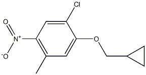 1-chloro-2-(cyclopropylmethoxy)-4-methyl-5-nitro-benzene Struktur