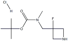 tert-butyl N-[(3-fluoroazetidin-3-yl)methyl]-N-methyl-carbamate hydrochloride Struktur