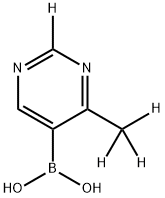 (4-(methyl-d3)pyrimidin-5-yl-2-d)boronic acid 化学構造式