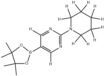 2-(piperidin-1-yl-d10)-5-(4,4,5,5-tetramethyl-1,3,2-dioxaborolan-2-yl)pyrimidine-4,6-d2,2241866-07-7,结构式