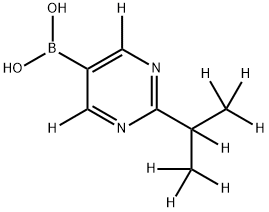 (2-(propan-2-yl-d7)pyrimidin-5-yl-4,6-d2)boronic acid Struktur