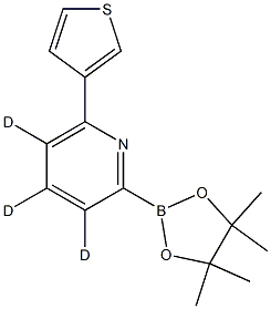 2-(4,4,5,5-tetramethyl-1,3,2-dioxaborolan-2-yl)-6-(thiophen-3-yl)pyridine-3,4,5-d3 结构式