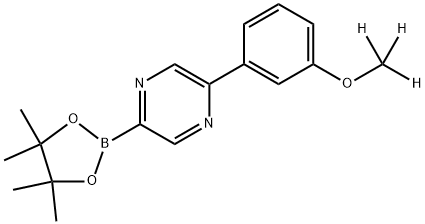 2-(3-(methoxy-d3)phenyl)-5-(4,4,5,5-tetramethyl-1,3,2-dioxaborolan-2-yl)pyrazine Struktur