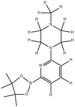 1-(methyl-d3)-4-(6-(4,4,5,5-tetramethyl-1,3,2-dioxaborolan-2-yl)pyridin-2-yl-3,4,5-d3)piperazine-2,2,3,3,5,5,6,6-d8 Structure