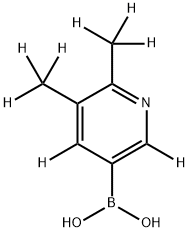 (5,6-bis(methyl-d3)pyridin-3-yl-2,4-d2)boronic acid 化学構造式