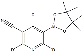 5-(4,4,5,5-tetramethyl-1,3,2-dioxaborolan-2-yl)nicotinonitrile-2,4,6-d3 化学構造式