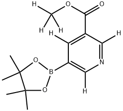 methyl-d3 5-(4,4,5,5-tetramethyl-1,3,2-dioxaborolan-2-yl)nicotinate-2,4,6-d3 化学構造式