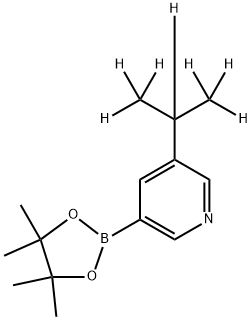 3-(propan-2-yl-d7)-5-(4,4,5,5-tetramethyl-1,3,2-dioxaborolan-2-yl)pyridine Struktur
