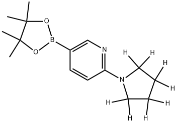 2-(pyrrolidin-1-yl-d8)-5-(4,4,5,5-tetramethyl-1,3,2-dioxaborolan-2-yl)pyridine 化学構造式