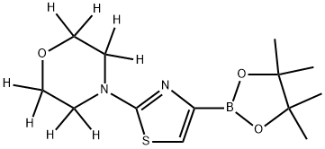 4-(4-(4,4,5,5-tetramethyl-1,3,2-dioxaborolan-2-yl)thiazol-2-yl)morpholine-2,2,3,3,5,5,6,6-d8 化学構造式
