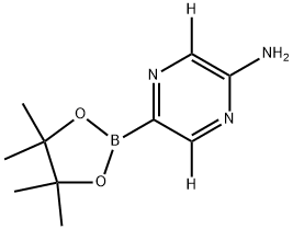 5-(4,4,5,5-tetramethyl-1,3,2-dioxaborolan-2-yl)pyrazin-3,6-d2-2-amine,2241876-53-7,结构式