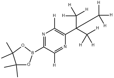 2-(2-(methyl-d3)propan-2-yl-1,1,1,3,3,3-d6)-5-(4,4,5,5-tetramethyl-1,3,2-dioxaborolan-2-yl)pyrazine-3,6-d2,2241876-54-8,结构式