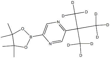 2-(2-(methyl-d3)propan-2-yl-1,1,1,3,3,3-d6)-5-(4,4,5,5-tetramethyl-1,3,2-dioxaborolan-2-yl)pyrazine 化学構造式