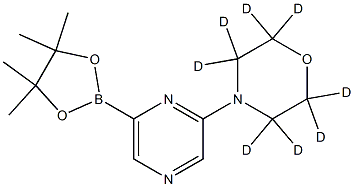 4-(6-(4,4,5,5-tetramethyl-1,3,2-dioxaborolan-2-yl)pyrazin-2-yl)morpholine-2,2,3,3,5,5,6,6-d8 Struktur