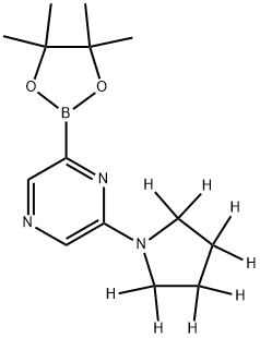 2-(pyrrolidin-1-yl-d8)-6-(4,4,5,5-tetramethyl-1,3,2-dioxaborolan-2-yl)pyrazine,2241876-98-0,结构式