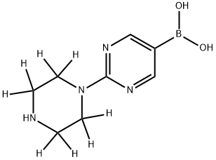 (2-(piperazin-1-yl-2,2,3,3,5,5,6,6-d8)pyrimidin-5-yl)boronic acid 结构式