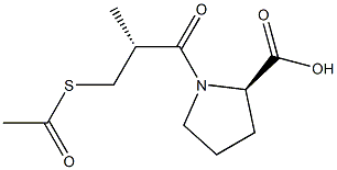 D-Proline, 1-[(2R)-3-(acetylthio)-2-methyl-1-oxopropyl]- Struktur