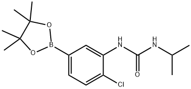 1-(2-chloro-5-(4,4,5,5-tetramethyl-1,3,2-dioxaborolan-2-yl)phenyl)-3-isopropylurea Struktur