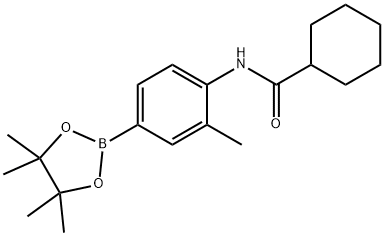 Cyclohexanecarboxamide, N-[2-methyl-4-(4,4,5,5-tetramethyl-1,3,2-dioxaborolan-2-yl)phenyl]- Structure