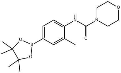 4-Morpholinecarboxamide, N-[2-methyl-4-(4,4,5,5-tetramethyl-1,3,2-dioxaborolan-2-yl)phenyl]- 化学構造式