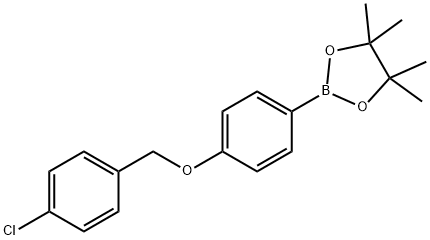 1,3,2-Dioxaborolane, 2-[4-[(4-chlorophenyl)methoxy]phenyl]-4,4,5,5-tetramethyl- Struktur