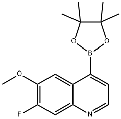 7-fluoro-6-methoxy-4-(4,4,5,5-tetramethyl-1,3,2-dioxaborolan-2-yl)quinoline Struktur