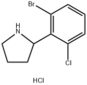 2-(2-BROMO-6-CHLOROPHENYL)PYRROLIDINE HYDROCHLORIDE 化学構造式