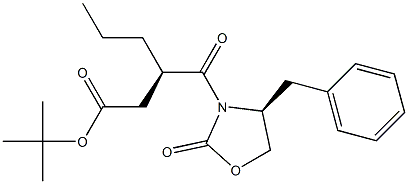 叔丁基(R)-3-((S )-4苄基-2-恶唑烷酮-3羰基))己酸酯,225377-55-9,结构式