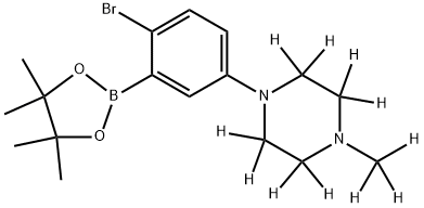 1-(4-bromo-3-(4,4,5,5-tetramethyl-1,3,2-dioxaborolan-2-yl)phenyl)-4-(methyl-d3)piperazine-2,2,3,3,5,5,6,6-d8 Structure