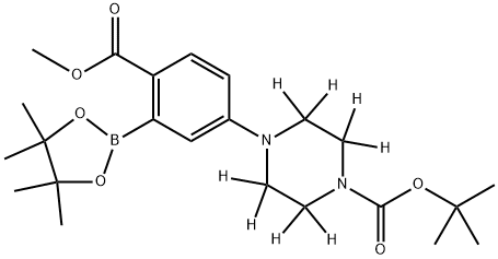 tert-butyl 4-(4-(methoxycarbonyl)-3-(4,4,5,5-tetramethyl-1,3,2-dioxaborolan-2-yl)phenyl)piperazine-1-carboxylate-2,2,3,3,5,5,6,6-d8 Structure