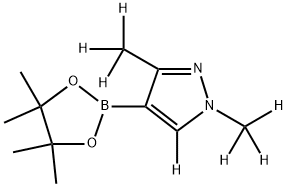 1,3-bis(methyl-d3)-4-(4,4,5,5-tetramethyl-1,3,2-dioxaborolan-2-yl)-1H-pyrazole-5-d,2256704-40-0,结构式