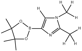 1,2-bis(methyl-d3)-4-(4,4,5,5-tetramethyl-1,3,2-dioxaborolan-2-yl)-1H-imidazole-5-d 结构式