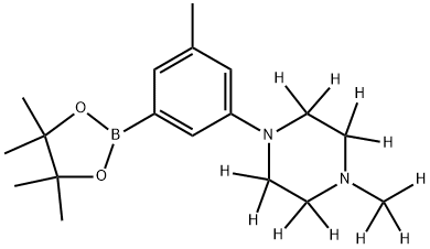 1-(methyl-d3)-4-(3-methyl-5-(4,4,5,5-tetramethyl-1,3,2-dioxaborolan-2-yl)phenyl)piperazine-2,2,3,3,5,5,6,6-d8 Structure