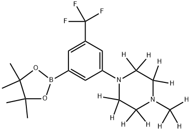 1-(methyl-d3)-4-(3-(4,4,5,5-tetramethyl-1,3,2-dioxaborolan-2-yl)-5-(trifluoromethyl)phenyl)piperazine-2,2,3,3,5,5,6,6-d8 Structure