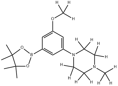 1-(3-(methoxy-d3)-5-(4,4,5,5-tetramethyl-1,3,2-dioxaborolan-2-yl)phenyl)-4-(methyl-d3)piperazine-2,2,3,3,5,5,6,6-d8 Structure