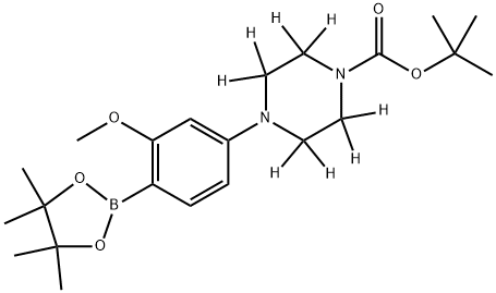 tert-butyl 4-(3-methoxy-4-(4,4,5,5-tetramethyl-1,3,2-dioxaborolan-2-yl)phenyl)piperazine-1-carboxylate-2,2,3,3,5,5,6,6-d8,2256704-89-7,结构式