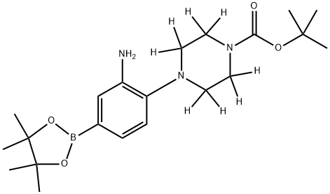 tert-butyl 4-(2-amino-4-(4,4,5,5-tetramethyl-1,3,2-dioxaborolan-2-yl)phenyl)piperazine-1-carboxylate-2,2,3,3,5,5,6,6-d8 化学構造式