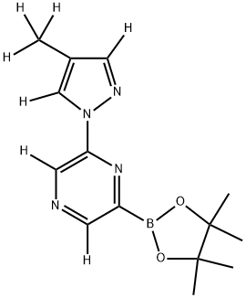 2-(4-(methyl-d3)-1H-pyrazol-1-yl-3,5-d2)-6-(4,4,5,5-tetramethyl-1,3,2-dioxaborolan-2-yl)pyrazine-3,5-d2 Struktur