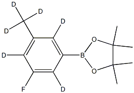 2-(3-fluoro-5-(methyl-d3)phenyl-2,4,6-d3)-4,4,5,5-tetramethyl-1,3,2-dioxaborolane 化学構造式