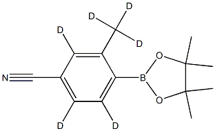 3-(methyl-d3)-4-(4,4,5,5-tetramethyl-1,3,2-dioxaborolan-2-yl)benzonitrile-2,5,6-d3 结构式