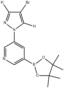 3-(4-bromo-1H-pyrazol-1-yl-3,5-d2)-5-(4,4,5,5-tetramethyl-1,3,2-dioxaborolan-2-yl)pyridine,2256706-56-4,结构式